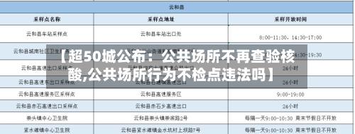 【超50城公布:公共场所不再查验核酸,公共场所行为不检点违法吗】-第3张图片