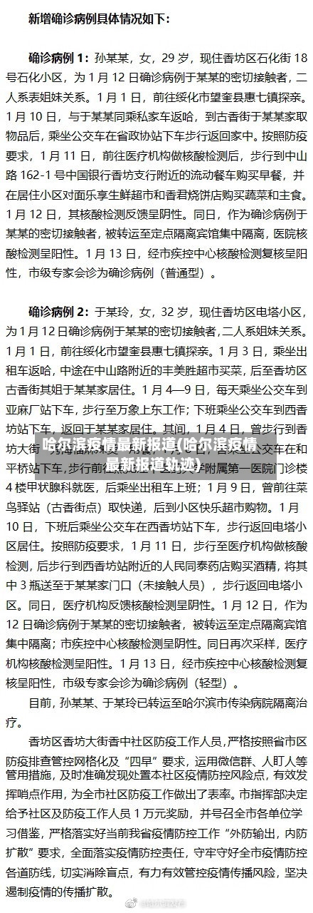 哈尔滨疫情最新报道(哈尔滨疫情最新报道轨迹)