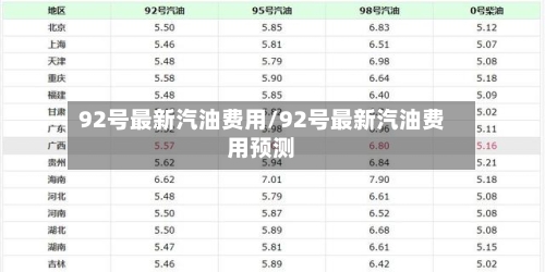92号最新汽油费用/92号最新汽油费用预测-第2张图片