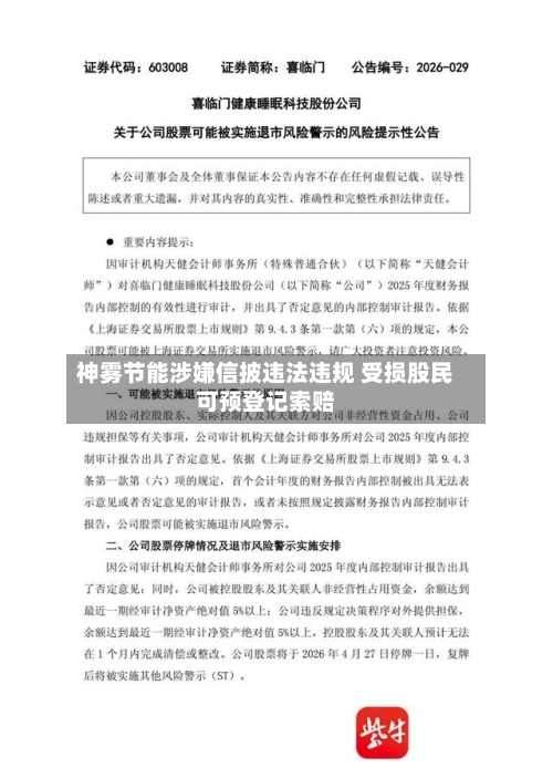 神雾节能涉嫌信披违法违规 受损股民可预登记索赔-第3张图片