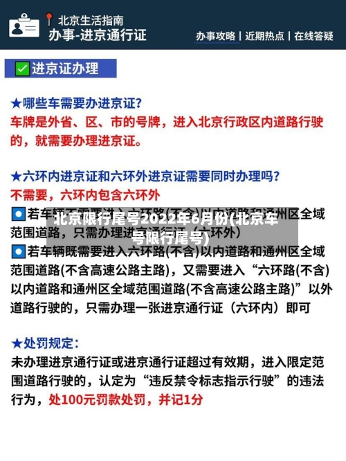 北京限行尾号2022年6月份(北京车号限行尾号)-第2张图片