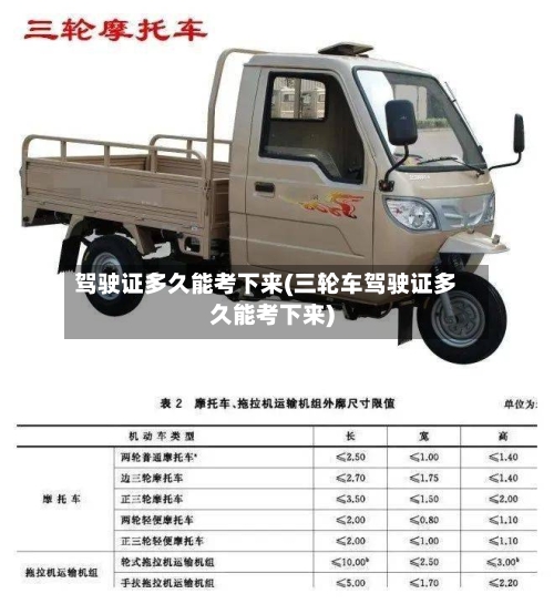 驾驶证多久能考下来(三轮车驾驶证多久能考下来)