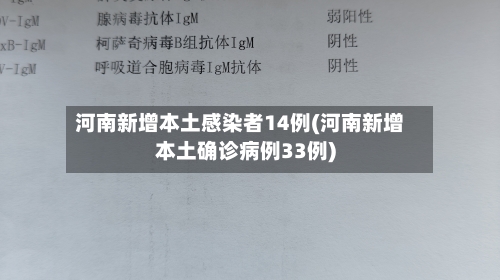 河南新增本土感染者14例(河南新增本土确诊病例33例)-第3张图片